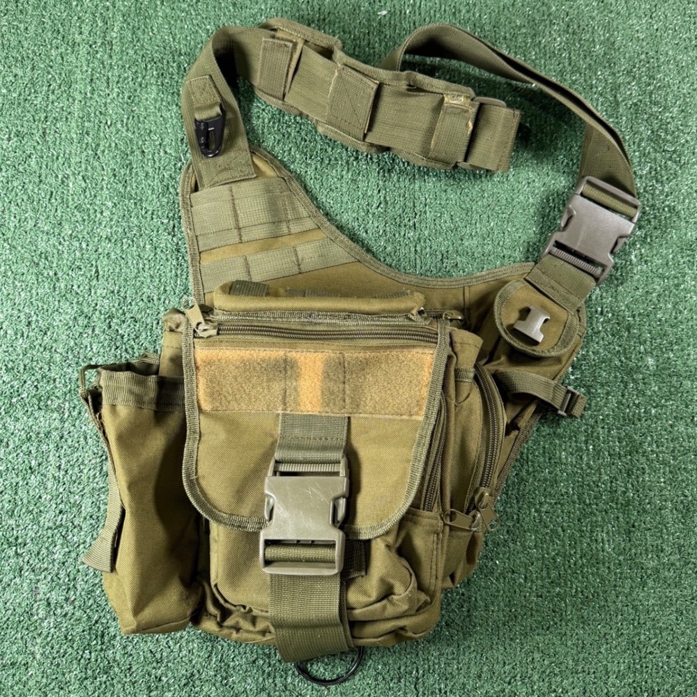 Unbranded Tactical Shoulder Bag Mens OS Green Good Multi-Pocket Sling Pack